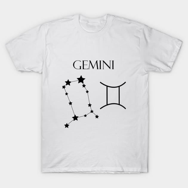 Gemini Zodiac Horoscope Constellation Sign T-Shirt by MikaelSh